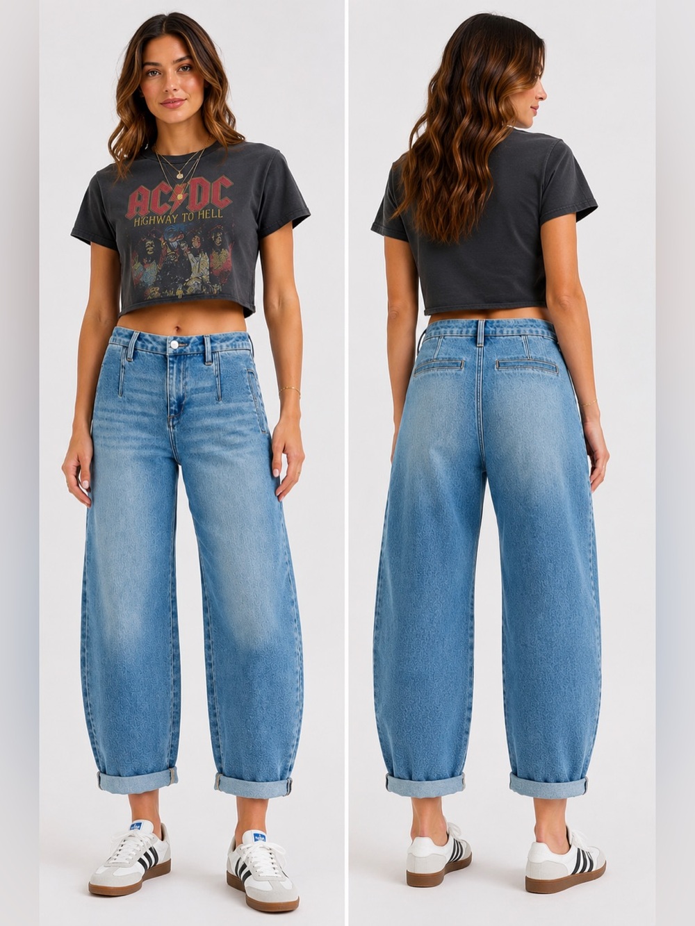 Risen Slouchy Barrel Roll Up Jean